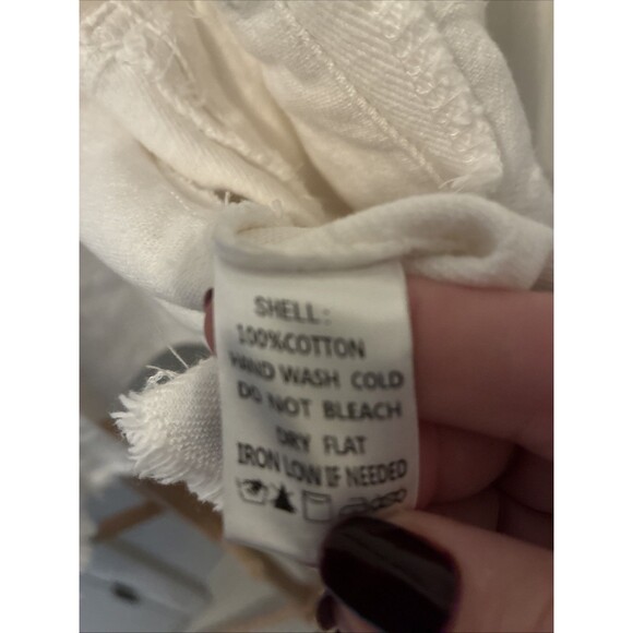 Fantastic Fawn Women’s White Denim Jacket Rolling Stones Sequin Patches Large - Picture 4 of 5